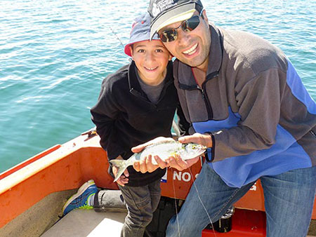 Our first boat fishing trip together.