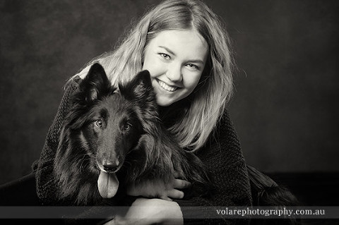 Pet Portraits Melbourne. Belgian Shepherd Black and White Portrait Photography