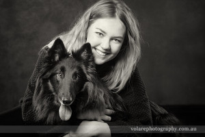 Belgian Shepherd Black and White Portrait Photography Melbourne