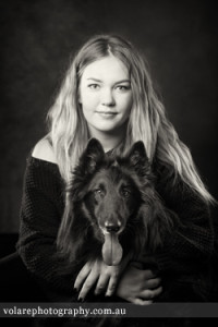 Belgian Shepherd Black and White Studio Portrait Photography Melbourne