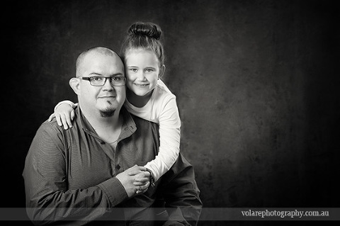 Melbourne father holding daughter love relationship family portraits black and white photography