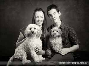 Family dog studio photography melbourne black and white