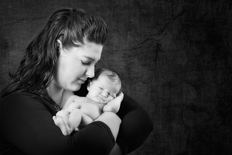 Newborn Mum Black and White Family Photographer Melbourne Studio Photography