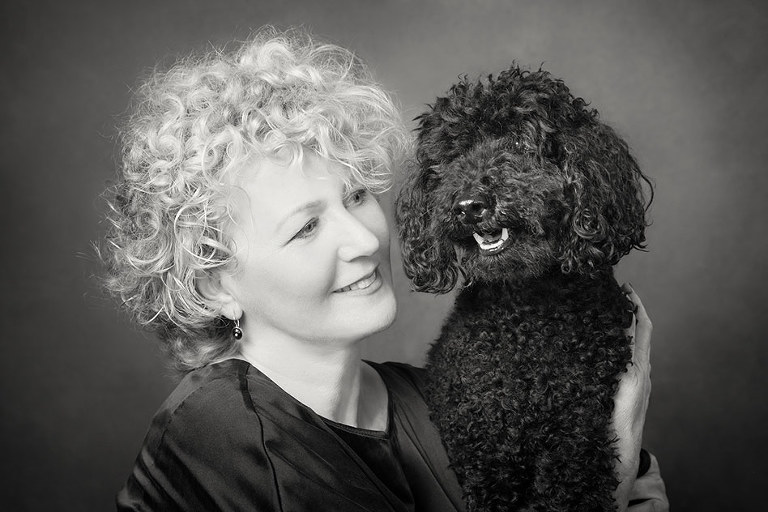 Beautiful black and white of Dog and Owner Photography Melbourne